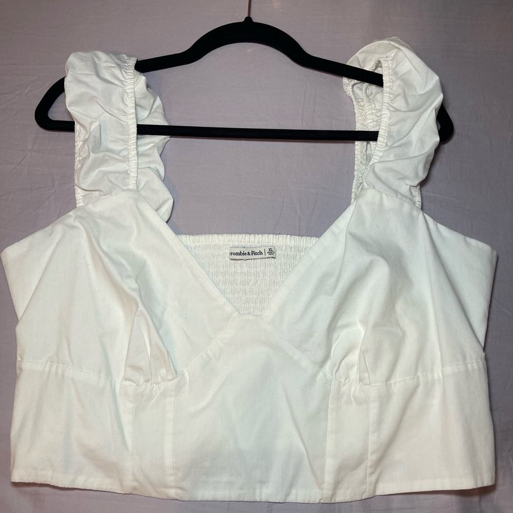 Abercrombie & Fitch White Crop Top